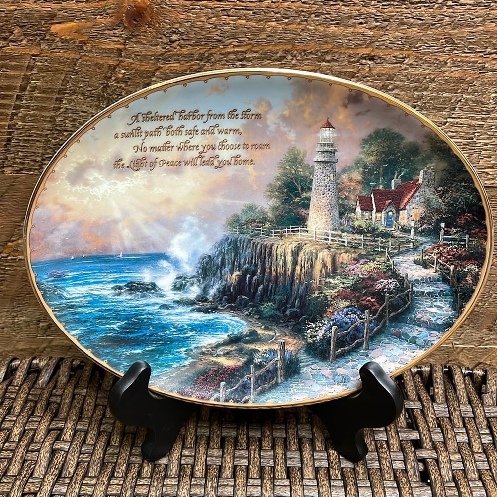 Bradford Exchange Thomas Kinkade “The Light of Peace” Limited Edition Plate